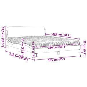 Κρεβάτι με Στρώμα Dover Μαύρο 160x200εκ.από Συνθετικό Δέρμα