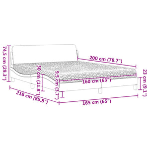 Κρεβάτι με Στρώμα Dover Καφέ 160x200εκ. από Συνθετικό Δέρμα