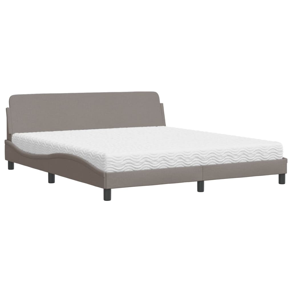 Κρεβάτι με Στρώμα Dover Taupe 180x200 εκ. Υφασμάτινο