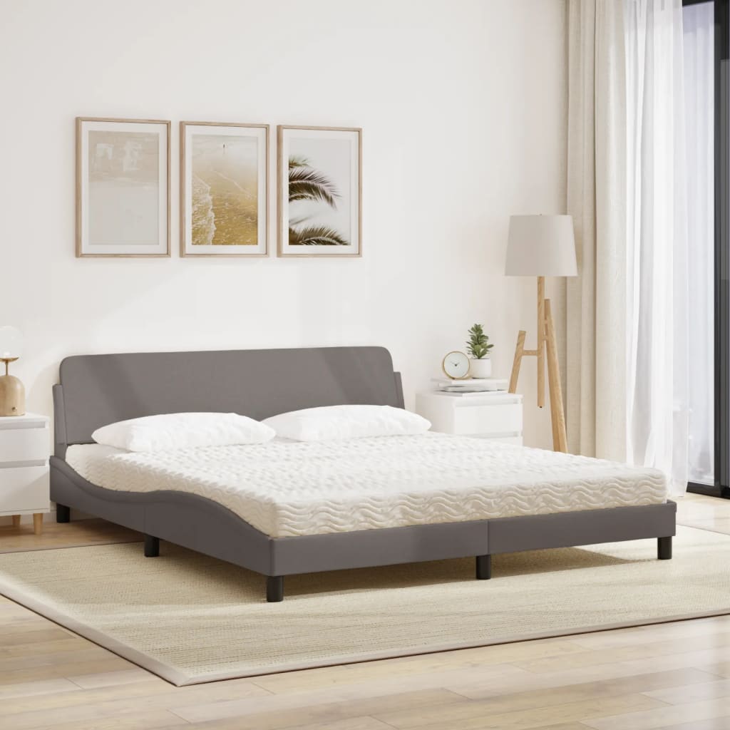 Κρεβάτι με Στρώμα Dover Taupe 180x200 εκ. Υφασμάτινο