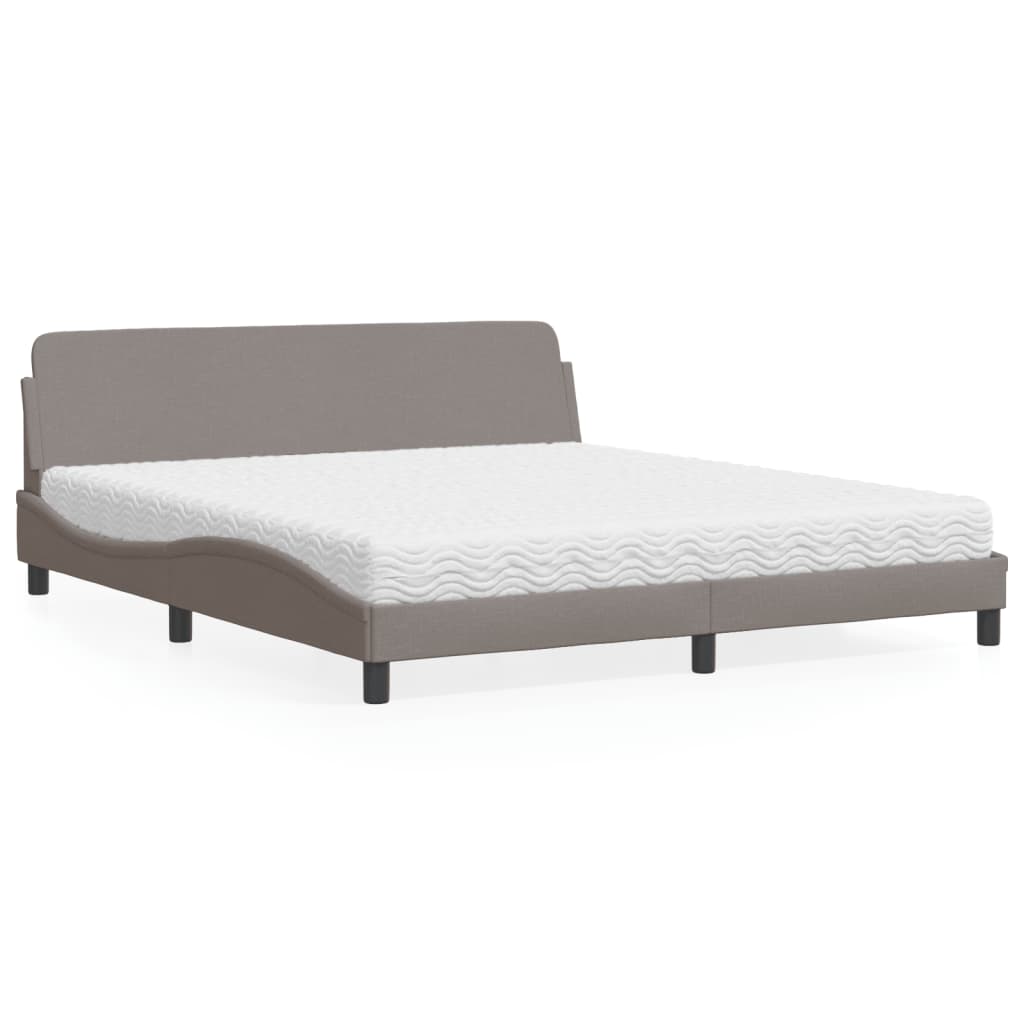 Κρεβάτι με Στρώμα Dover Taupe 180x200 εκ. Υφασμάτινο