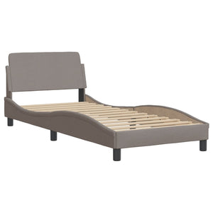 Κρεβάτι με Στρώμα Hvar Taupe 90x200 εκ. Υφασμάτινο