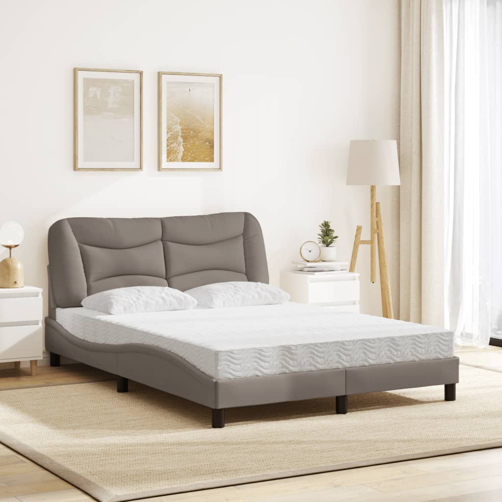 Κρεβάτι με Στρώμα Hvar Taupe 140x200 εκ. Υφασμάτινο