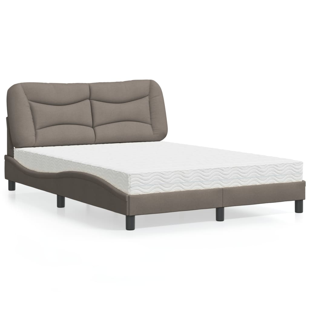 Κρεβάτι με Στρώμα Hvar Taupe 140x200 εκ. Υφασμάτινο