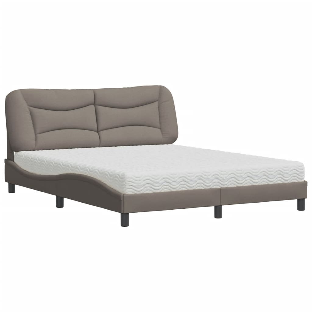 Κρεβάτι με Στρώμα Hvar Taupe 160x200 εκ. Υφασμάτινο