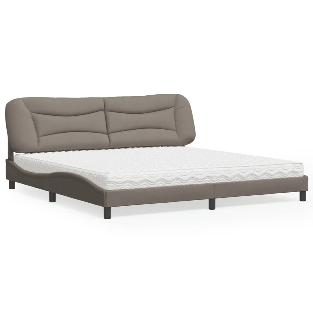 Κρεβάτι με Στρώμα Hvar Taupe 200x200 εκ. Υφασμάτινο