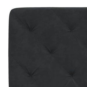 Κρεβάτι με Στρώμα Μαύρο 90x190 εκ. Βελούδινο