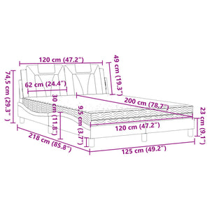 Κρεβάτι Viana με Στρώμα Καπουτσίνο 120x200 εκ. από Συνθετικό Δέρμα