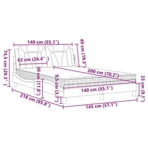 Κρεβάτι Viana με Στρώμα Καπουτσίνο 140x200εκ.από Συνθ.Δέρμα - Pakobazaar