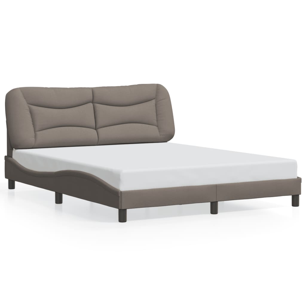 Πλαίσιο κρεβατιού με LED χωρίς στρώμα Hvar Taupe 160x200 cm Ύφασμα