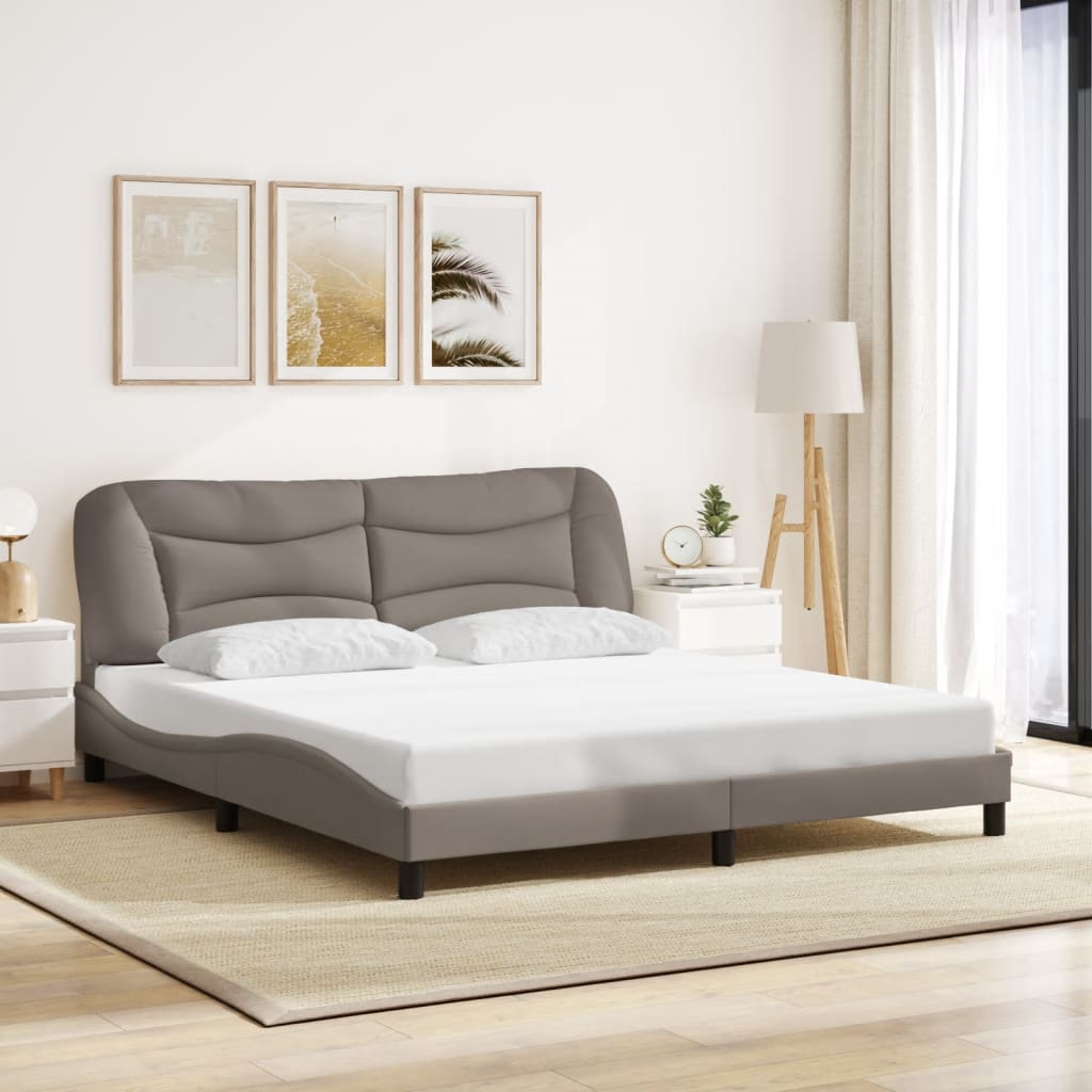 Πλαίσιο κρεβατιού με LED χωρίς στρώμα Hvar Taupe 180x200 cm Ύφασμα
