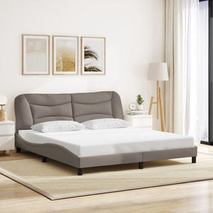 Πλαίσιο κρεβατιού με LED χωρίς στρώμα Hvar Taupe 180x200 cm Ύφασμα