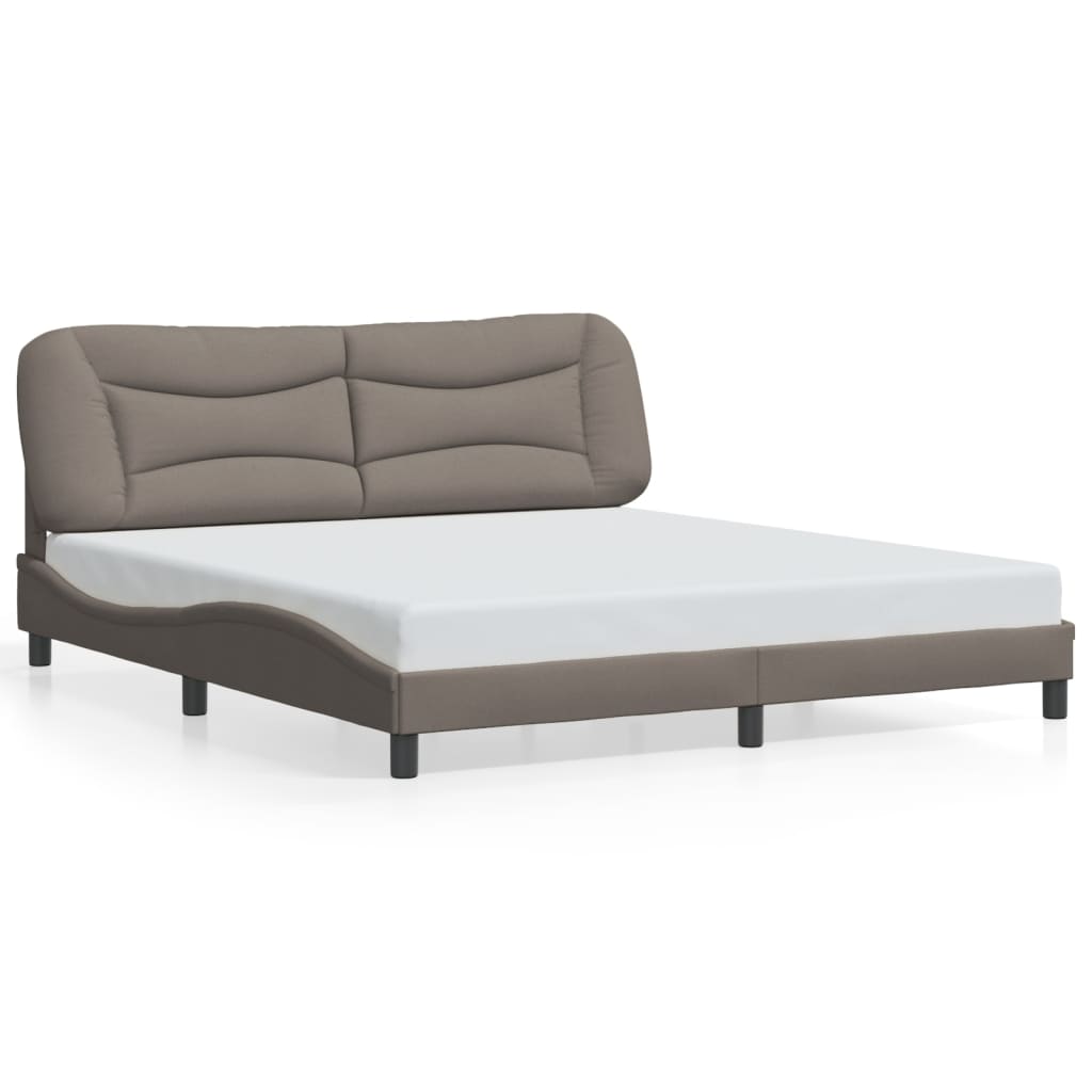 Πλαίσιο κρεβατιού με LED χωρίς στρώμα Hvar Taupe 180x200 cm Ύφασμα