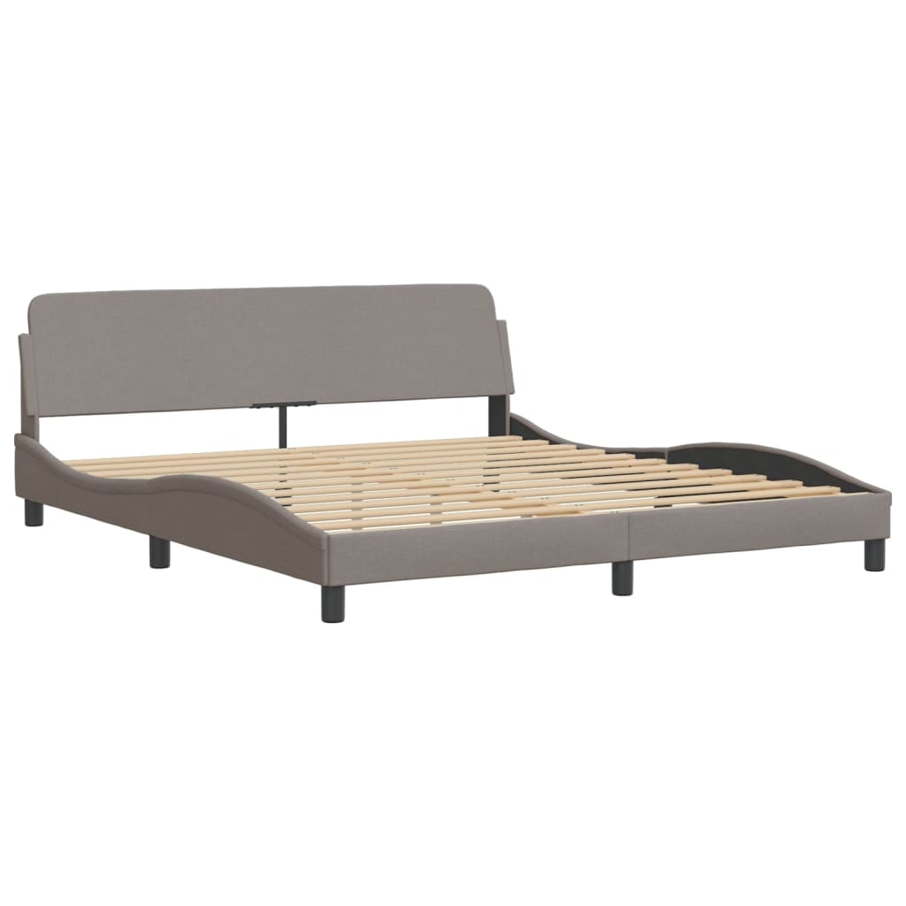 Πλαίσιο κρεβατιού με LED χωρίς στρώμα Hvar Taupe 180x200 cm Ύφασμα