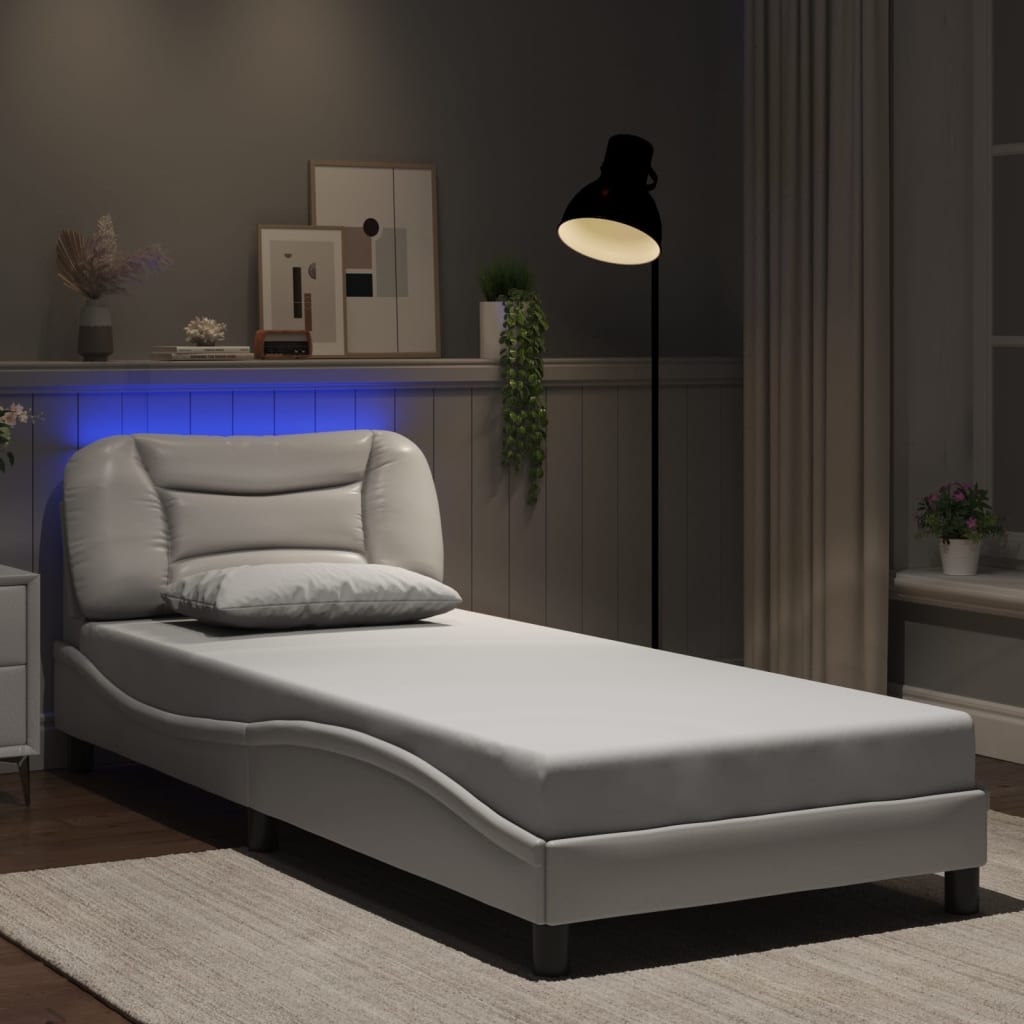 Πλαίσιο κρεβατιού με LED χωρίς στρώμα Hvar Λευκό 90x190 εκ.