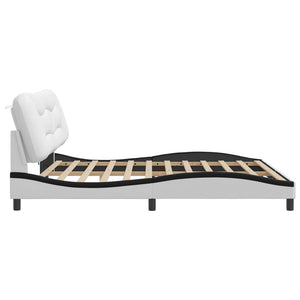 Πλαίσιο κρεβατιού με LED χωρίς στρώμα Hvar Λευκό/Μαύρο 200x200εκ.