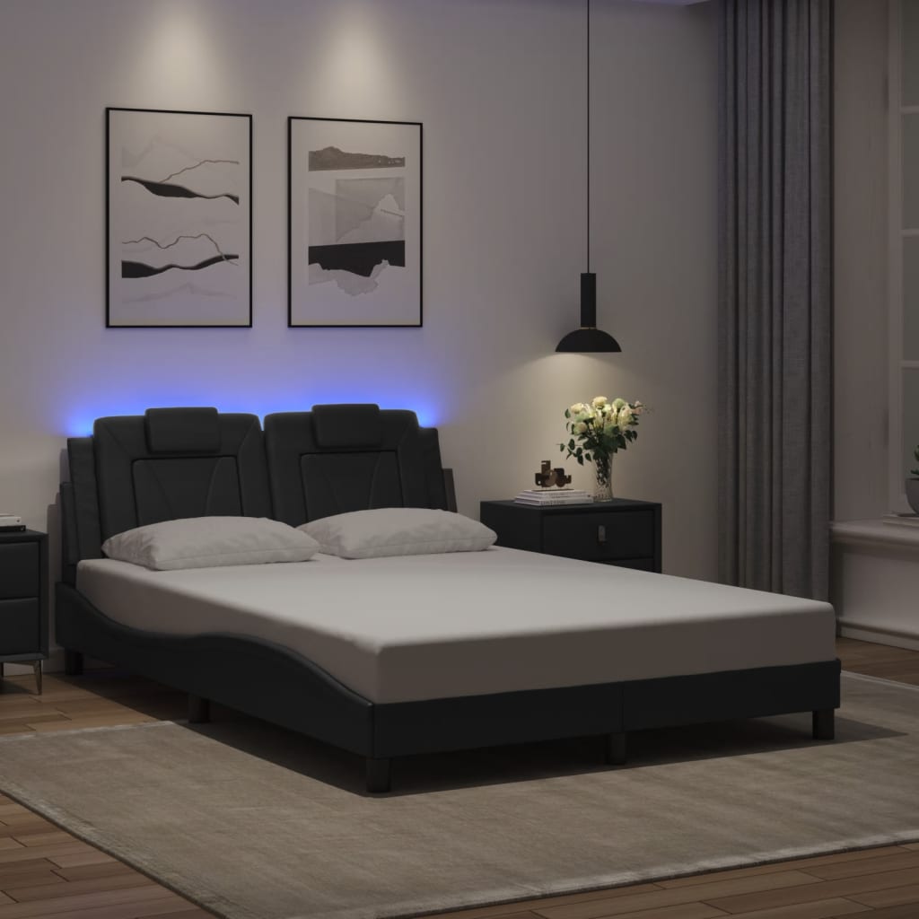 Πλαίσιο Κρεβατιού Viana με LED Χωρίς Στρώμα Μαύρο 120x200 εκ.