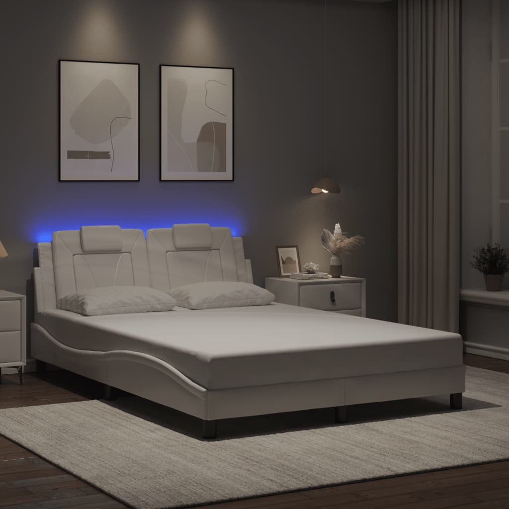 Πλαίσιο Κρεβατιού Viana με LED Χωρίς Στρώμα Λευκό 120x200 εκ.
