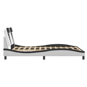 Πλαίσιο Κρεβατιού Viana με LED Χωρίς Στρώμα Λευκό/Μαύρο 120x200εκ.