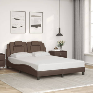 Πλαίσιο Κρεβατιού Viana με LED Χωρίς Στρώμα Καφέ 140x190 εκ.
