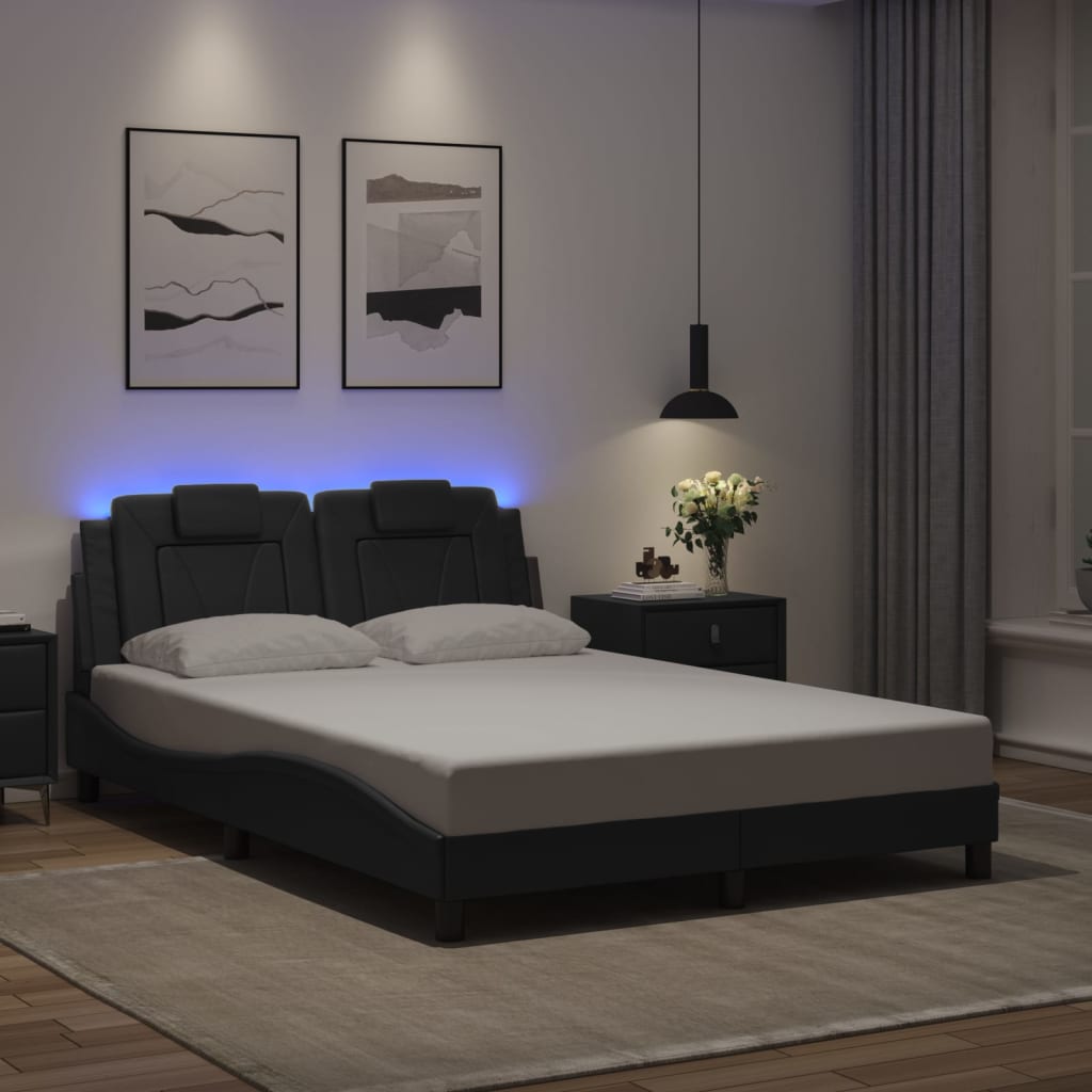 Πλαίσιο Κρεβατιού Viana με LED Χωρίς Στρώμα Μαύρο 140x200 εκ.