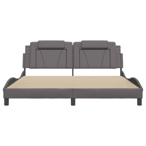 Πλαίσιο Κρεβατιού Viana με LED Χωρίς Στρώμα Γκρι 180x200 εκ.