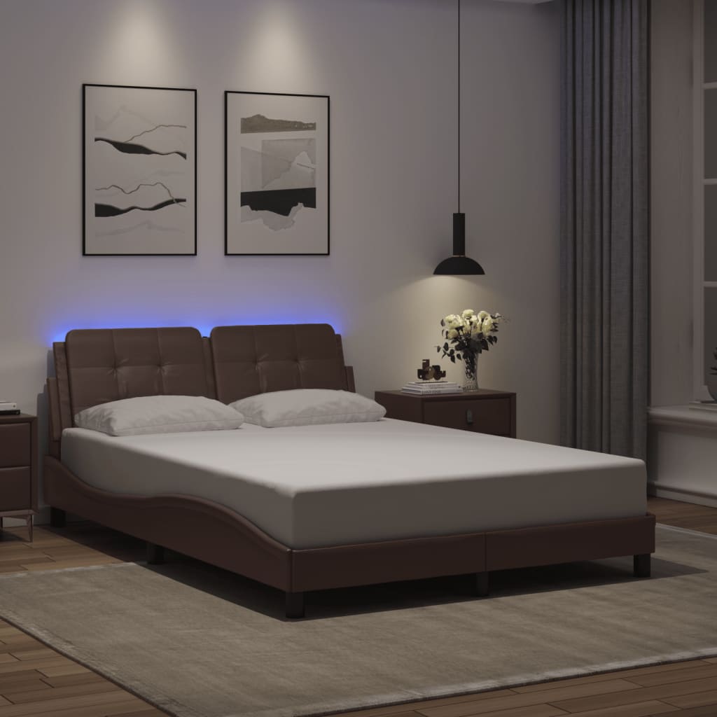 Πλαίσιο Κρεβατιού με LED Χωρίς Στρώμα Zadar Γκρι 120x200 εκ.