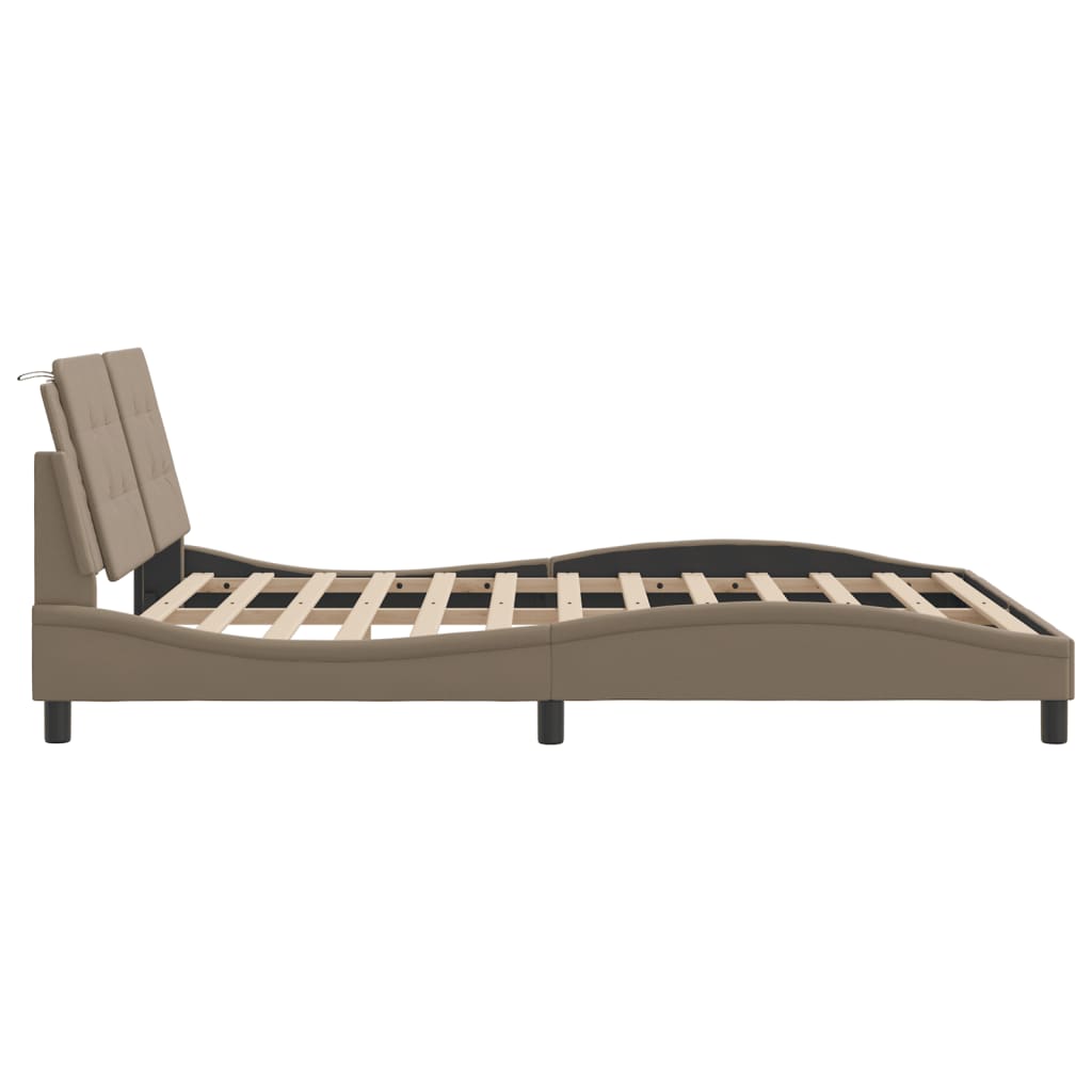 Πλαίσιο Κρεβατιού με LED Χωρίς Στρώμα Zadar Καπουτσίνο 160x200 εκ.