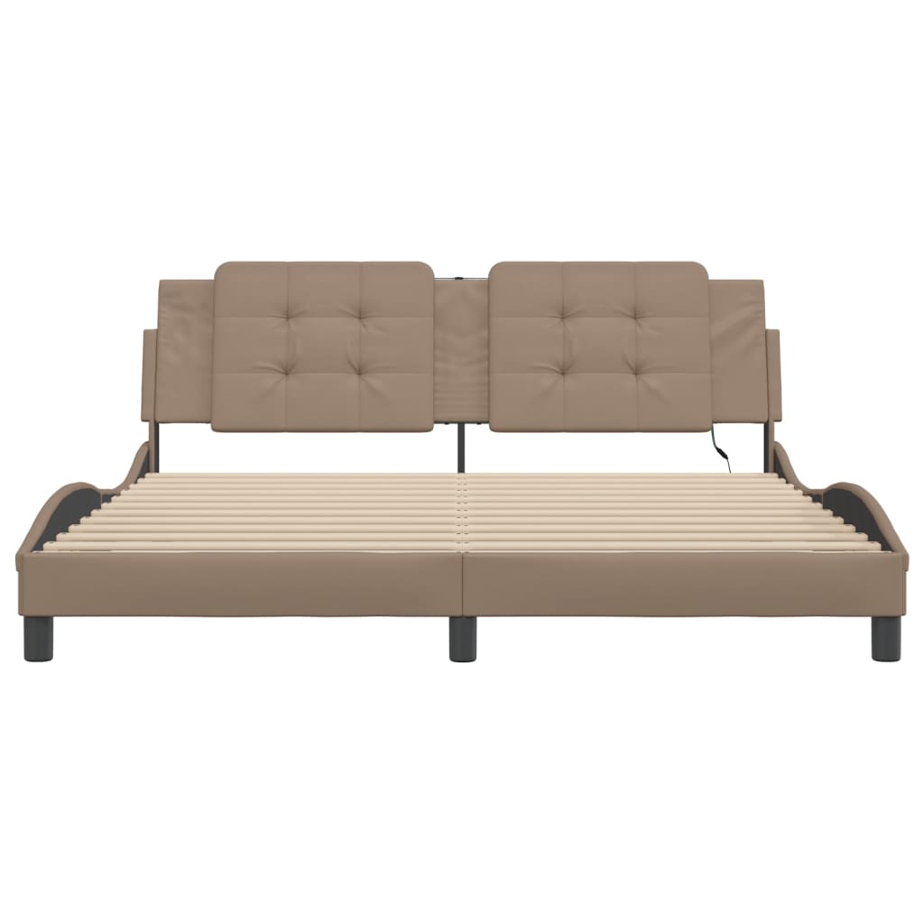 Πλαίσιο Κρεβατιού με LED Χωρίς Στρώμα Zadar Καπουτσίνο 180x200 εκ. - Pakobazaar