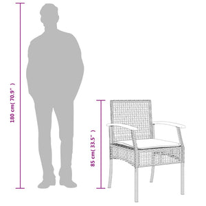 Σετ Τραπεζαρίας Κήπου 9 τεμ Μαύρο από Συνθ. Ρατάν με Μαξιλάρια