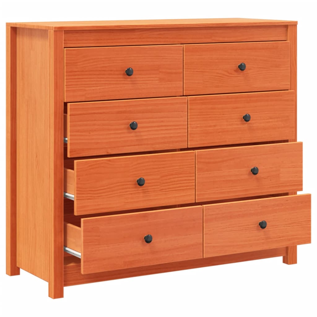 Βοηθητικό Ντουλάπι Καφέ Κεριού 100x40x90 εκ. Μασίφ Ξύλο Πεύκου