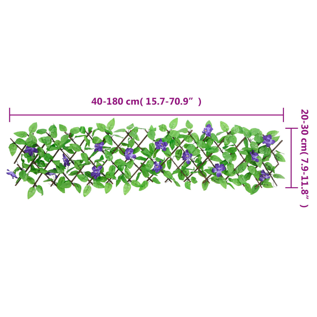 Καφασωτό Επεκτεινόμενο 5 Τεμ. Πράσινο 180x20εκ. Τεχνητός Κισσός