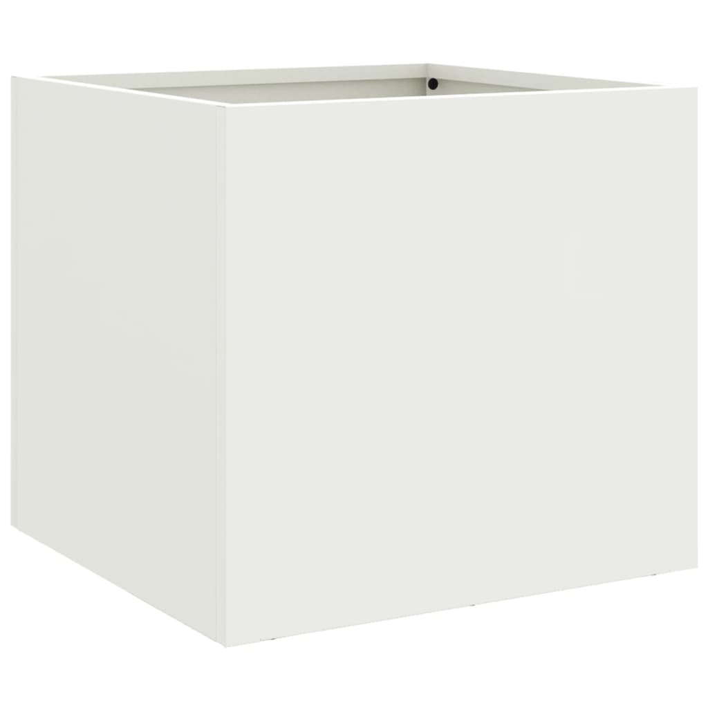 Ζαρντινιέρα Λευκή 32x30x29 εκ. από Χάλυβα - Pakobazaar