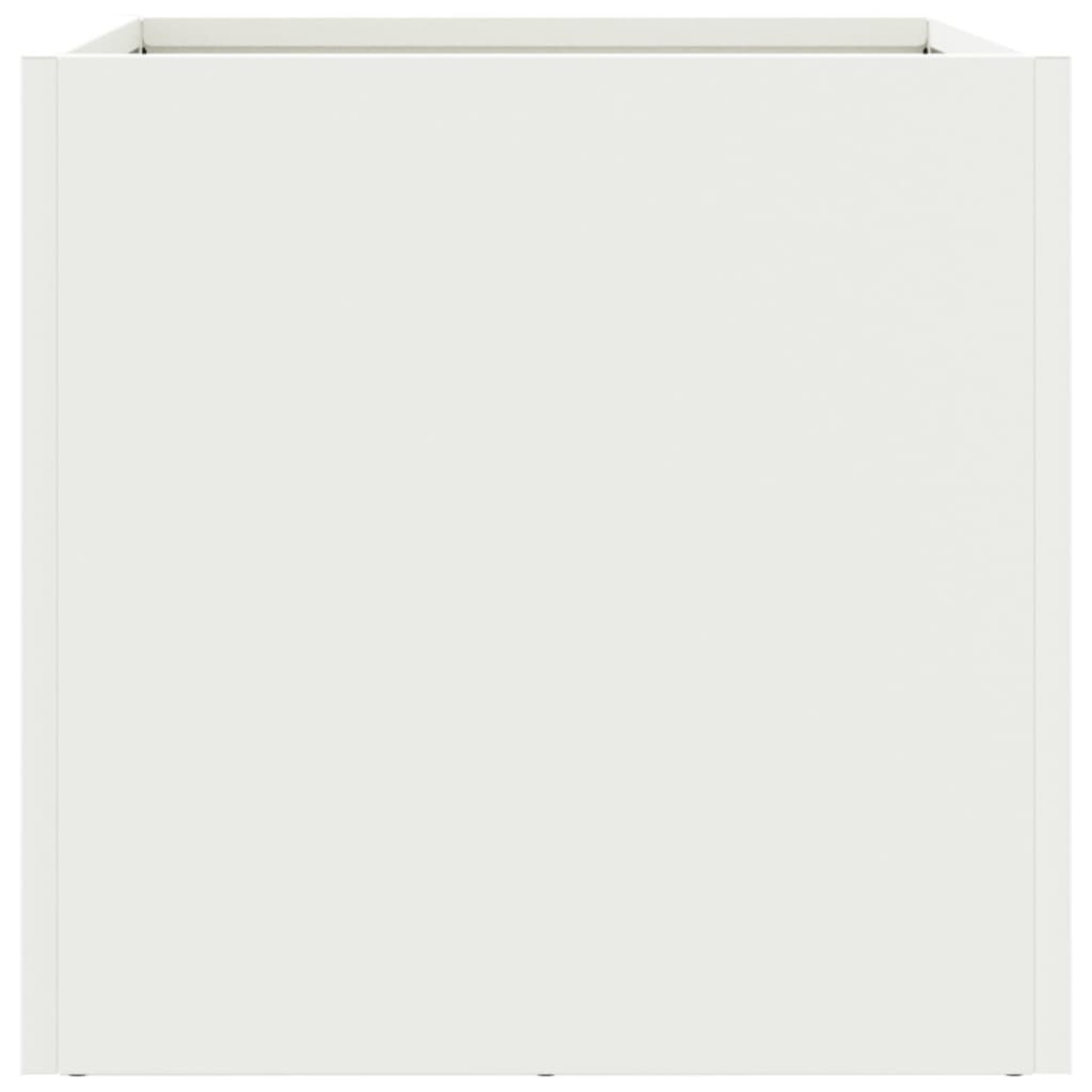 Ζαρντινιέρα Λευκή 32x30x29 εκ. από Χάλυβα - Pakobazaar