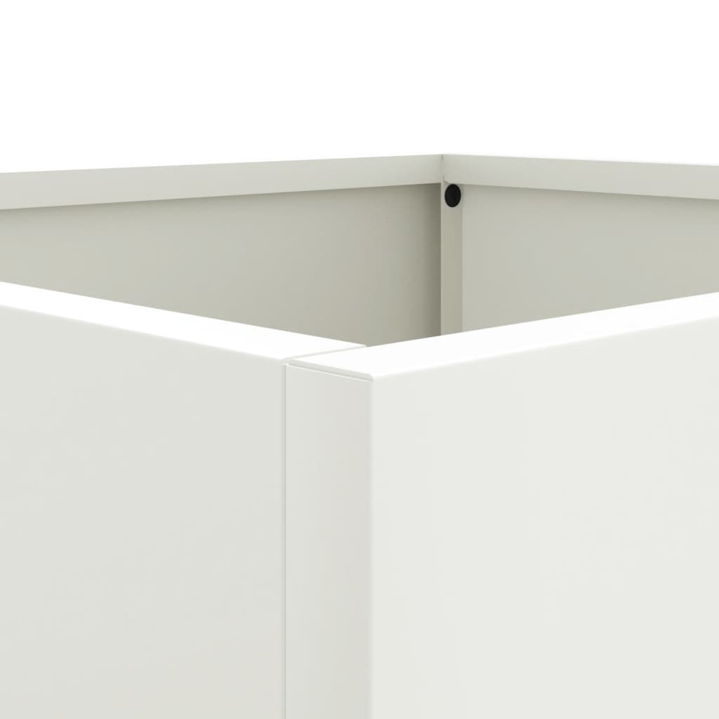 Ζαρντινιέρα Λευκή 32x30x29 εκ. από Χάλυβα - Pakobazaar