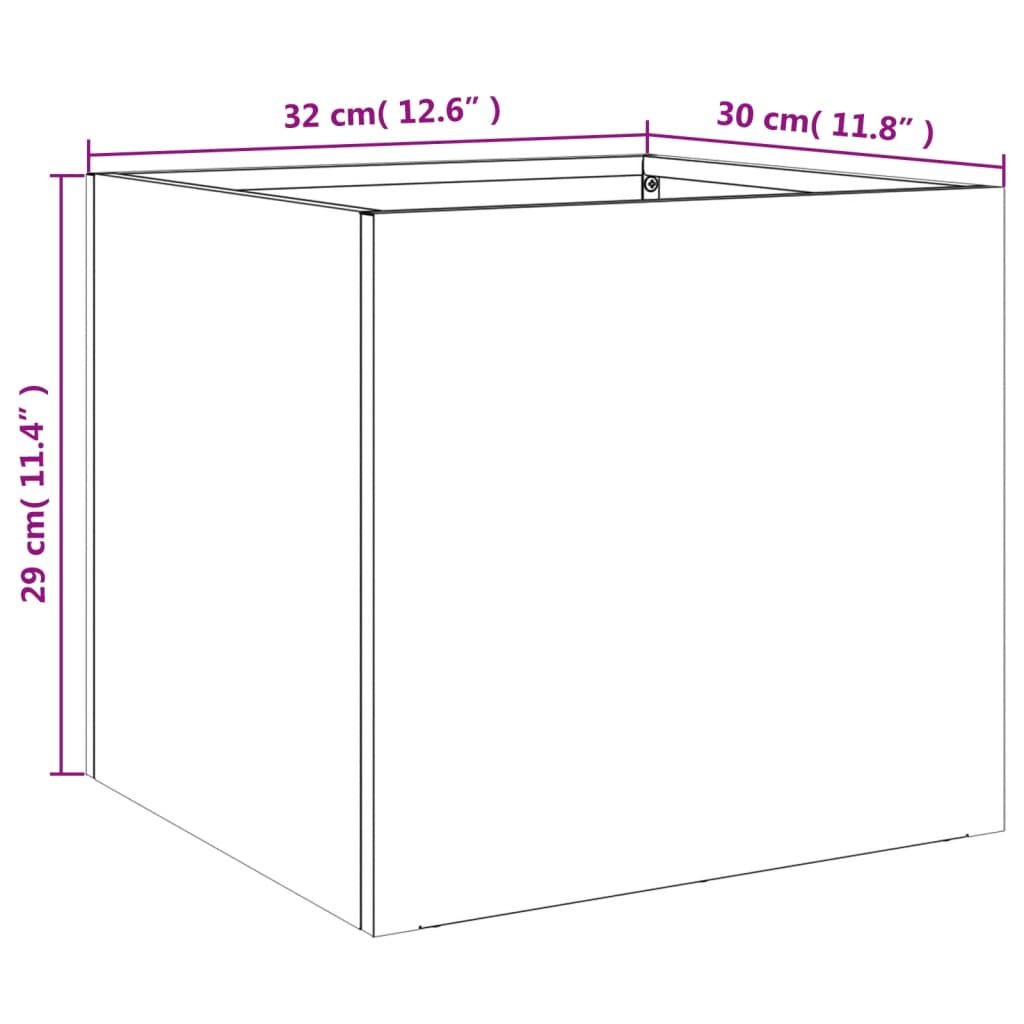 Ζαρντινιέρα Λευκή 32x30x29 εκ. από Χάλυβα - Pakobazaar