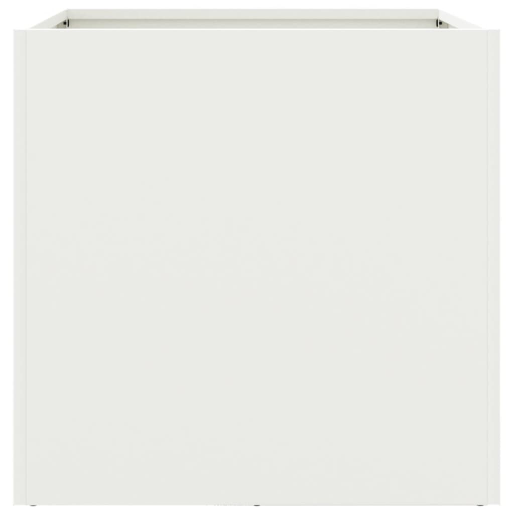 Ζαρντινιέρες 2 τεμ. Λευκές 42x40x39εκ. από Χάλυβα