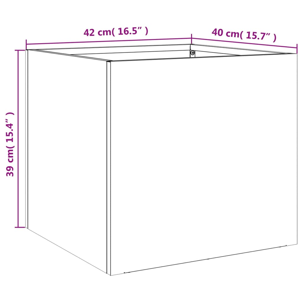 Ζαρντινιέρες 2 τεμ. Ανθρακί 42x40x39εκ. από Χάλυβα