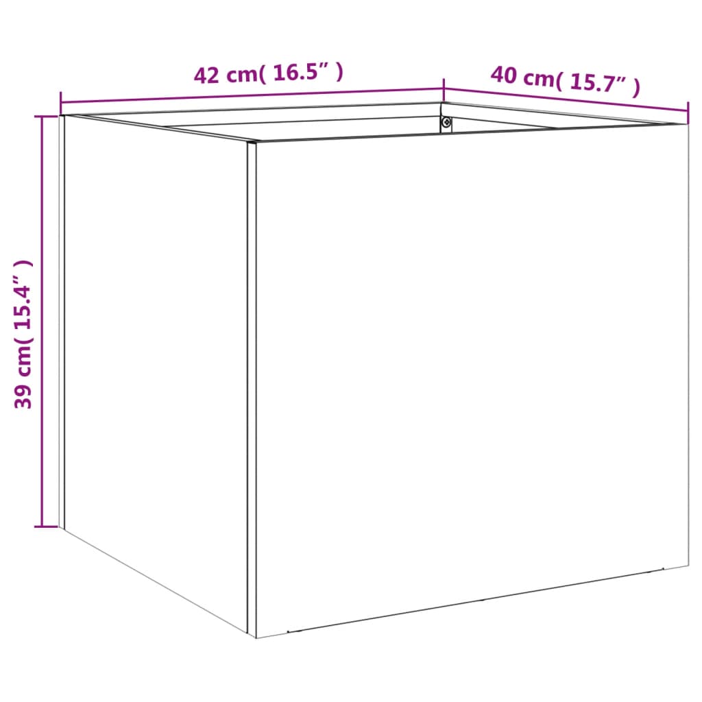 Ζαρντινιέρα Λαδί 42x40x39 εκ. από Χάλυβα
