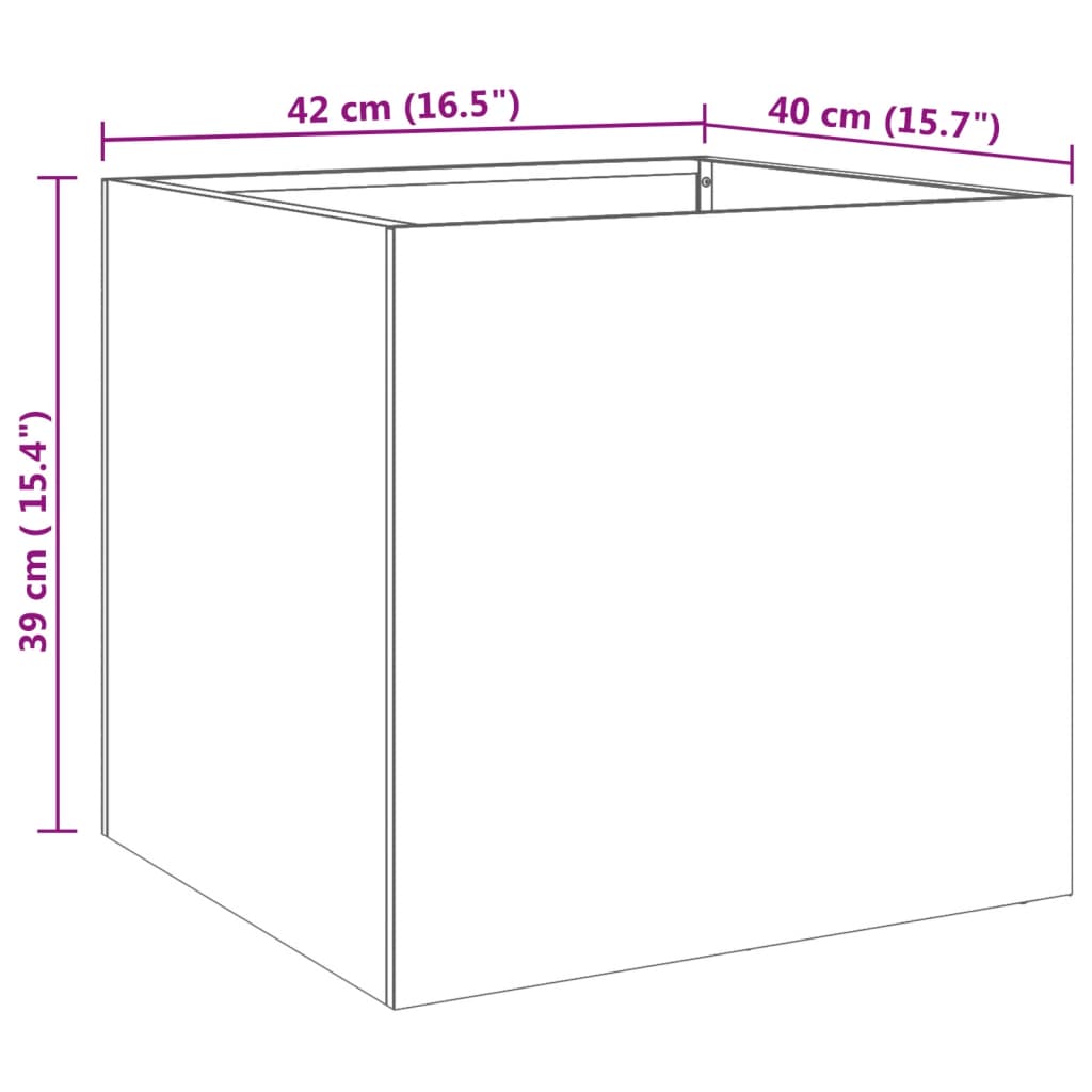 Ζαρντινιέρα Ασημί 42 x 40 x 39 εκ. από Ανοξείδωτο Ατσάλι - Pakobazaar