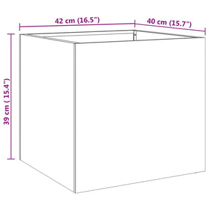 Ζαρντινιέρα Ασημί 42 x 40 x 39 εκ. από Ανοξείδωτο Ατσάλι - Pakobazaar