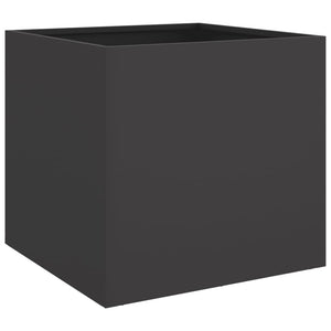 Ζαρντινιέρες 2 Τεμ. Μαύρη 49x47x46 εκ. από Χάλυβα