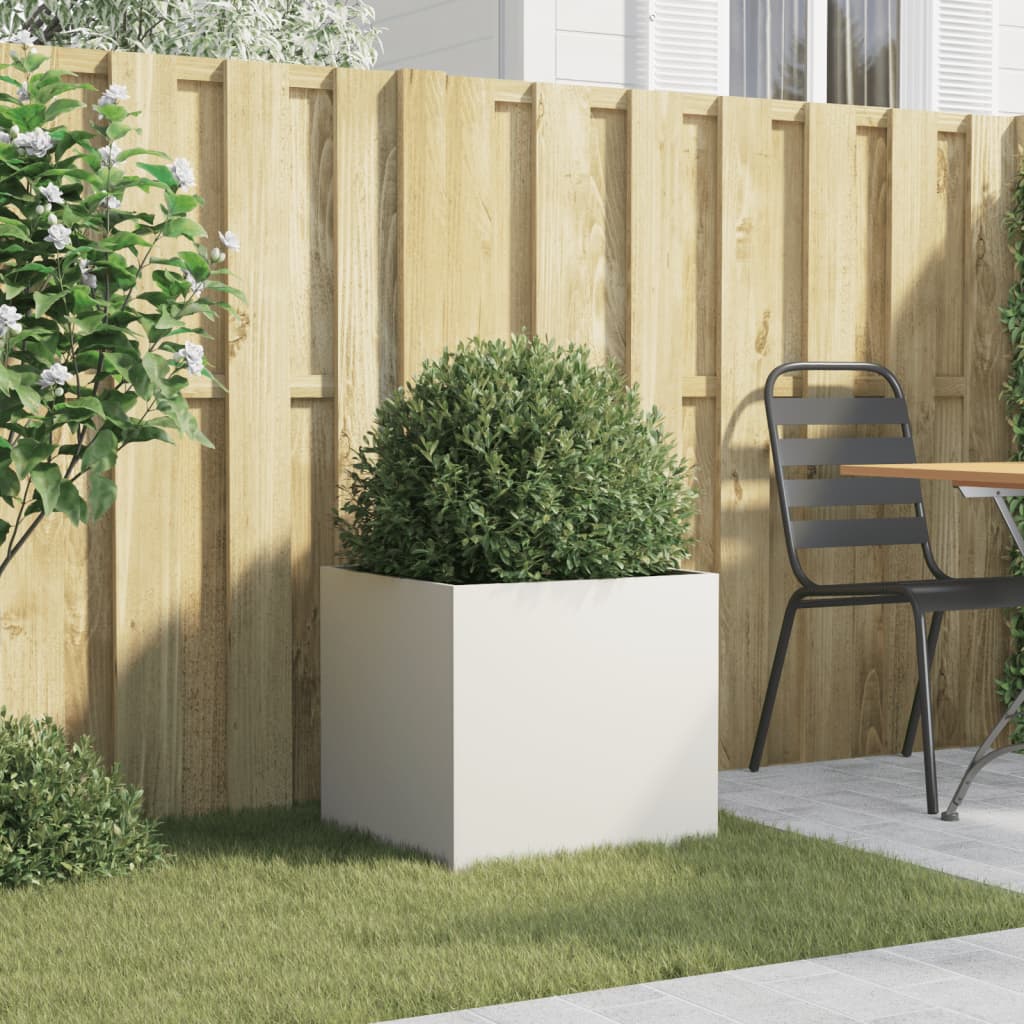 Ζαρντινιέρα Λευκή 49x47x46 εκ. από Χάλυβα