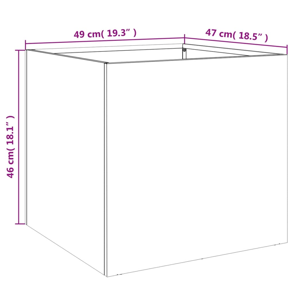 Ζαρντινιέρα Ανθρακί 49x47x46 εκ. από Χάλυβα