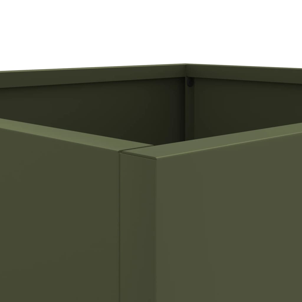 Ζαρντινιέρες 2 τεμ. Λαδί 49x47x46 εκ. από Ατσάλι