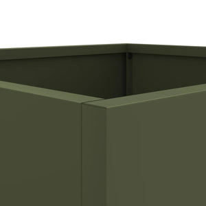 Ζαρντινιέρες 2 τεμ. Λαδί 49x47x46 εκ. από Ατσάλι