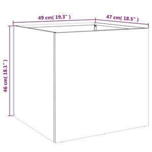 Ζαρντινιέρα Ασημί 49 x 47 x 46 εκ. από Γαλβανισμένο Χάλυβα