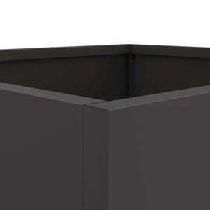 Ζαρντινιέρα Μαύρη 32x29x75 εκ. από Χάλυβα - Pakobazaar