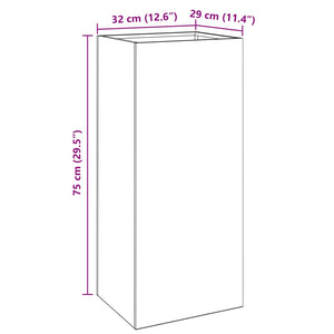 Ζαρντινιέρα Λευκή 32x29x75 εκ. από Χάλυβα