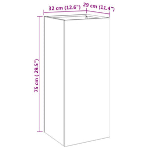 Ζαρντινιέρα Ασημί 32x29x75 εκ. από Ανοξείδωτο Ατσάλι - Pakobazaar